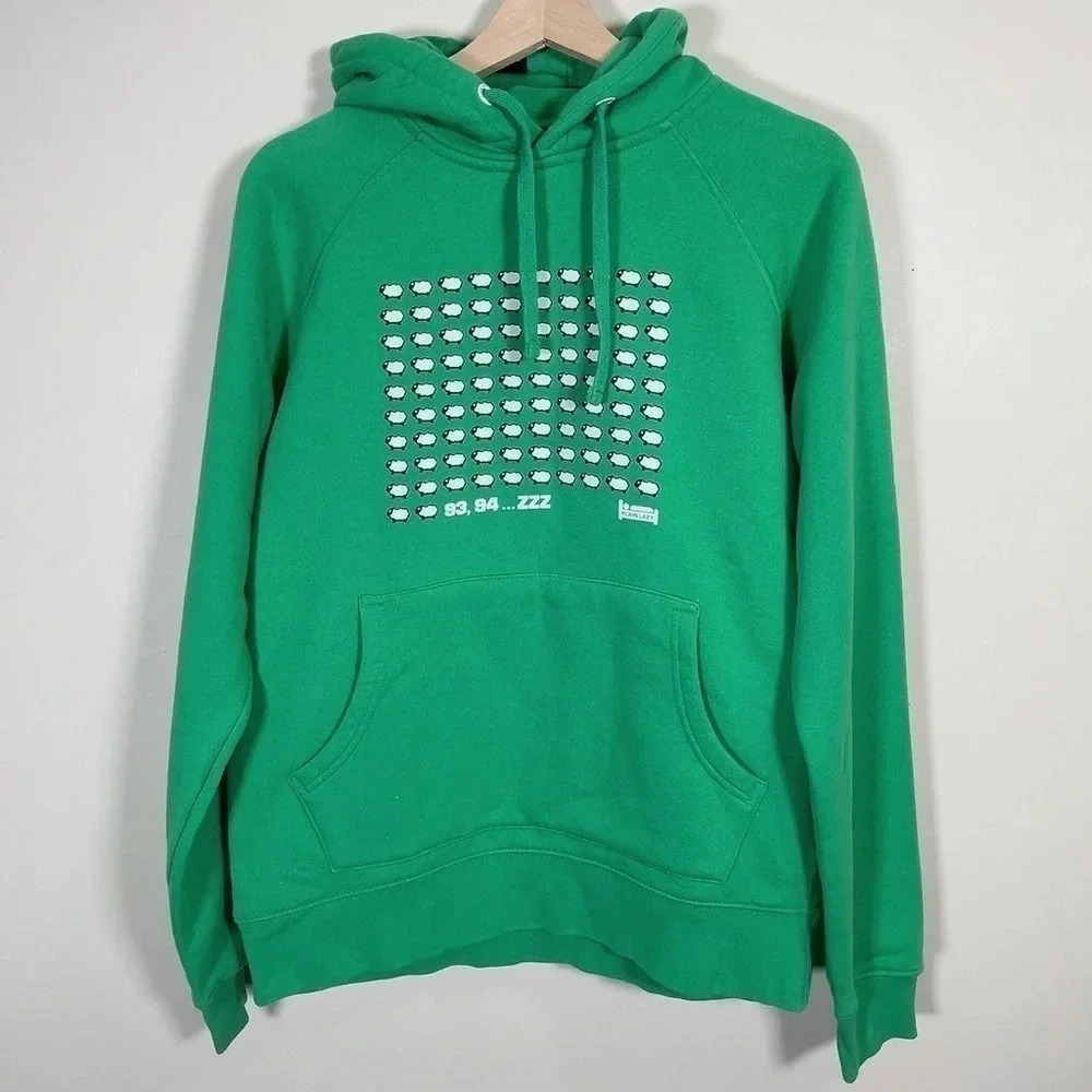 🌟✨2 for $30 ✨🌟 Plain Lazy Counting  Sheep Hoodie In Green